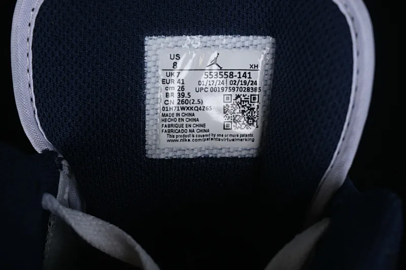 All categories Air Jordan Jordan series basketball shoes Air Jordan 1 Low Z version Air Jordan 1 Low AJ1 Joe 1 white blue gray low-top cultural basketball shoes 553558-141